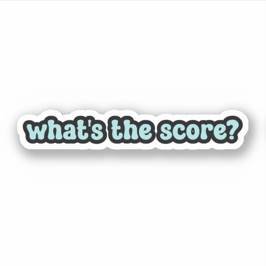 Wat is de score? Blauwe retro tekst Sticker (Voorkant)