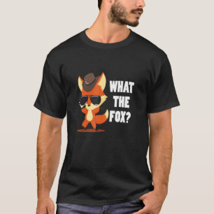 Wat is de vos met Pet en zonnebrillen? T-shirt