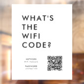 Wat is de WiFi-code? | Wifi Network QR Code White Raamsticker (Vel 2)