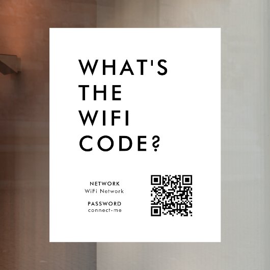Wat is de WiFi-code? | Wifi Network QR Code White Raamsticker