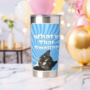 Wat is die geur epische Tuxedo kat foto Geïsoleerde Drinkbeker