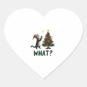 Wat is die grappige kat die kerstboom omver duwt K Hart Sticker
