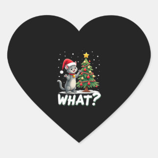 Wat is die grappige kat die kerstboom omver duwt K Hart Sticker