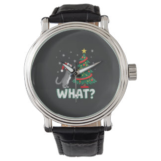 Wat is die grappige kat die Kerstboom omver duwt K Horloge