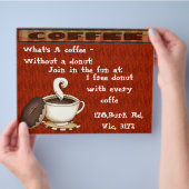 Wat is een koffie - Zonder een donut! Flyer (Hand)