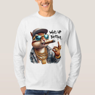 Wat is er broer Eekhoorn Roken Sigaar T-shirt