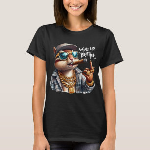 Wat is er broer Eekhoorn Roken Sigaar T-shirt