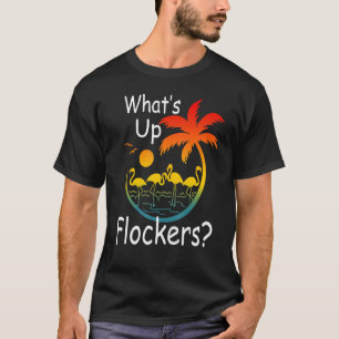 Wat is er Flockers Whassup Flamingo Retro Sunset M T-shirt