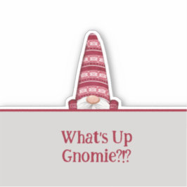 Wat is er in Gnomie Custom Text Holiday? Sticker
