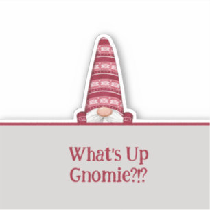 Wat is er in Gnomie Custom Text Holiday? Sticker