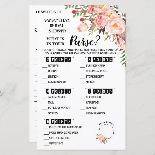 Wat is er in uw Spaans Spaans Spaans spelletje voo (Voorkant / Achterkant)