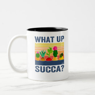 Wat is er met Succa? Grappig Succulente Cactus Tweekleurige Koffiemok