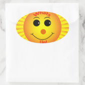 Wat is er? ovale sticker (Tas)