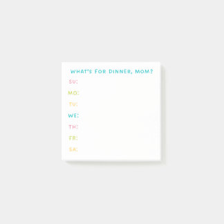 "Wat is er voor het avondeten, mam?" Maaltijdplann Post-it® Notes