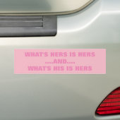 WAT IS HERS HAAR? BUMPERSTICKER (Op auto)