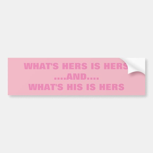 WAT IS HERS HAAR? BUMPERSTICKER (Voorkant)