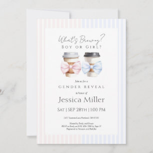 Wat is het brouwen van koffie Gender Reveal Invita Bedankkaart