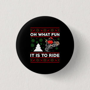 Wat Is Het Een Pret Om Santa Motocross Dirt Bike T Ronde Button 3,2 Cm