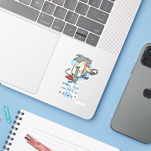 Wat is het I.R. dat moet doen?™ Sticker (Laptop met iPhone)