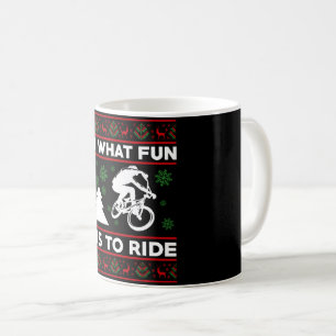 Wat is het leuk om met Kerstmis te fietsen Koffiemok
