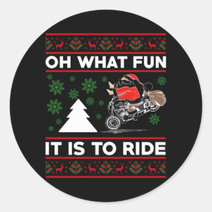 Wat is het leuk om Santa Motocross Dirt Bike te ri Ronde Sticker