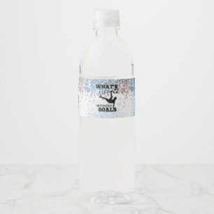 Wat is het leven zonder doelen, voetballer waterfles etiket