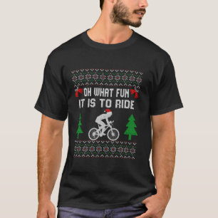 Wat is het toch leuk om met kerstmis te fietsen t-shirt