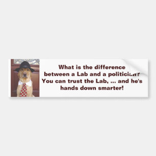 Wat is het verschil tussen een Lab en een politici Bumpersticker