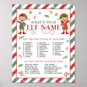Wat is je Elf Naam Kerstfeest Spel Poster (Voorkant)
