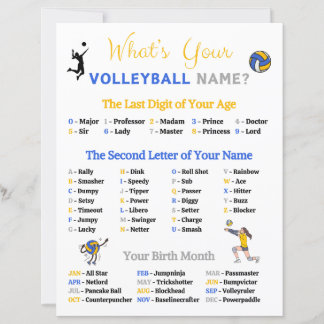 Wat is je naam volleybal spel