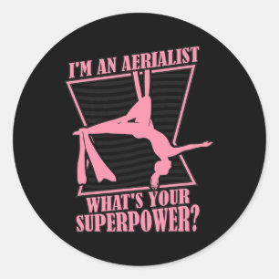 Wat is je Superpower Gymnastiek Aerial Yoga Aeri Ronde Sticker