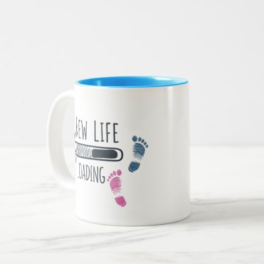 Wat is jouw kick baby shower tweekleurige koffiemok (Voorkant links)