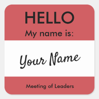 Wat is jouw naam? vierkante sticker