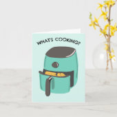 Wat is koken? Grappige Air Fryer Groet Kaart (Gele Bloem)