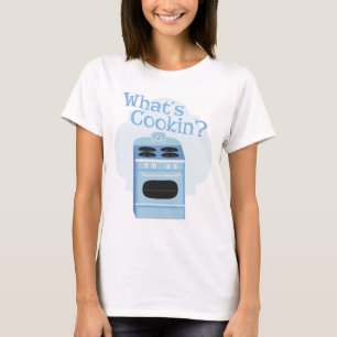 Wat is koken leuk retro oven illustratie kunst t-shirt