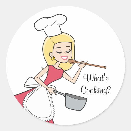 Wat is koken Sticker - Baker Lady (Voorkant)
