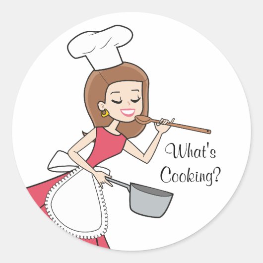 Wat is koken Sticker - Baker Lady (Voorkant)