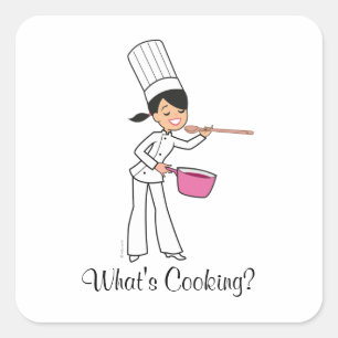 Wat is kookster? Baker Girl Vierkante Sticker