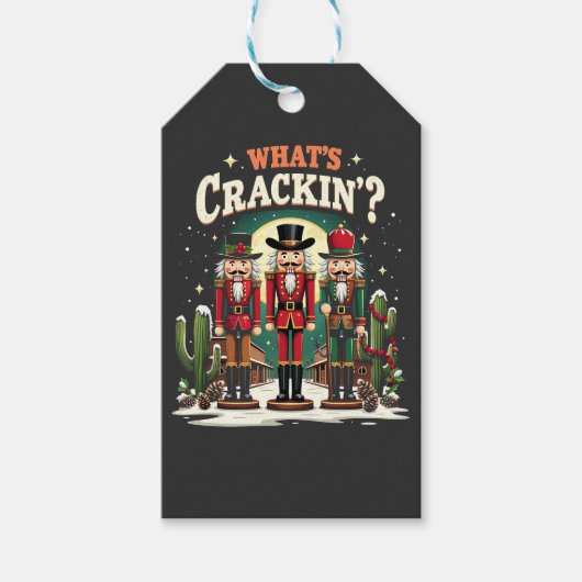 Wat is kraken Notenkraker Cactus Kerstmis Grappig Cadeaulabel (Voorkant)