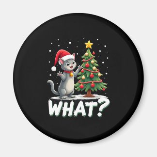 Wat is Leuk Kat Duwt Kerstboom Om Kat Xma Magneet