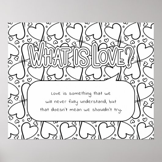 Wat is Love Coloring Poster (Voorkant)