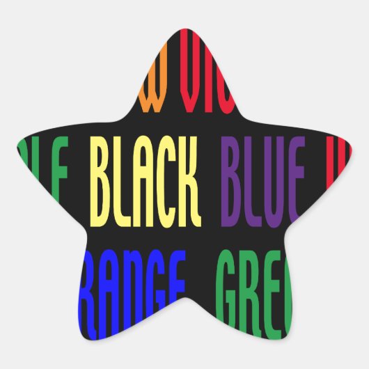 Wat is mijn kleur? ster sticker (Voorkant)