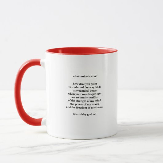 "Wat is mijn mijne is mijn Mok" Mok (Links)