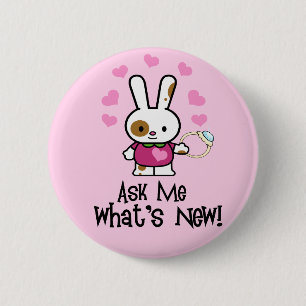 Wat is Nieuw? CUTE Verloving Bunny Ronde Button 5,7 Cm
