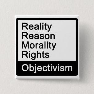 Wat is objectivisme? Knoop Vierkante Button 5,1 Cm