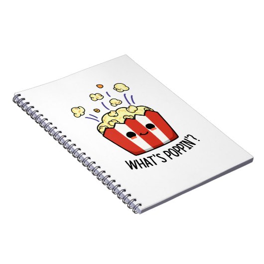 Wat is Poppin Funny Popcorn Pun Notitieboek (Rechterzijde)
