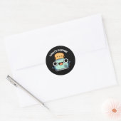 Wat is Poppin Funny Toast Pun Dark BG Ronde Sticker (Envelop)