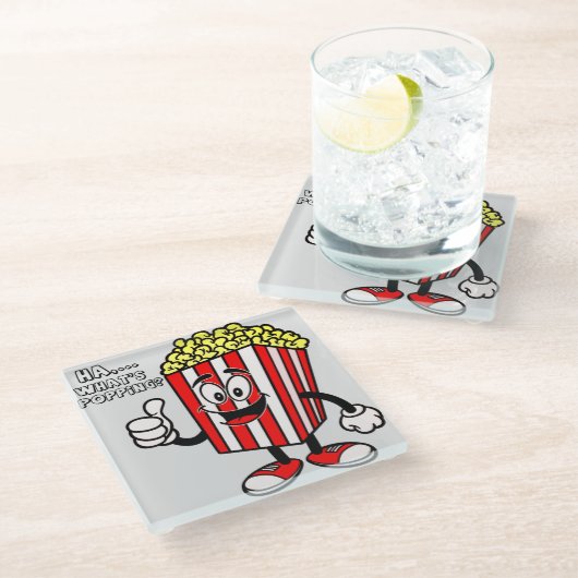 Wat is Popping? Glazen onderzetter (Schuin)