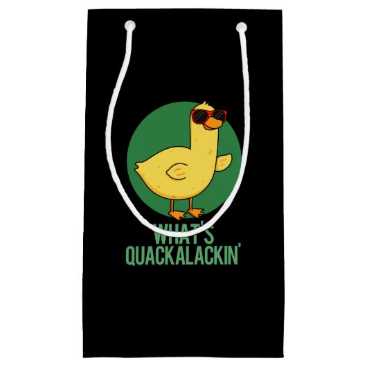 Wat is Quackalackin Funny Duck Pun Dark BG Klein Cadeauzakje (Voorkant)