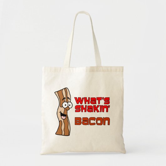 Wat is Shakin Bacon Cartoon Tote Bag (Voorkant)